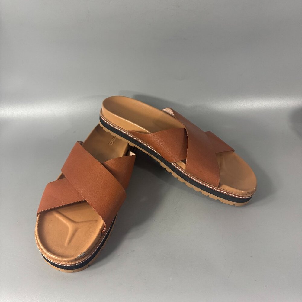 Madewell English Saddle Dayna Lugsole Slide In Brown, Size 11
